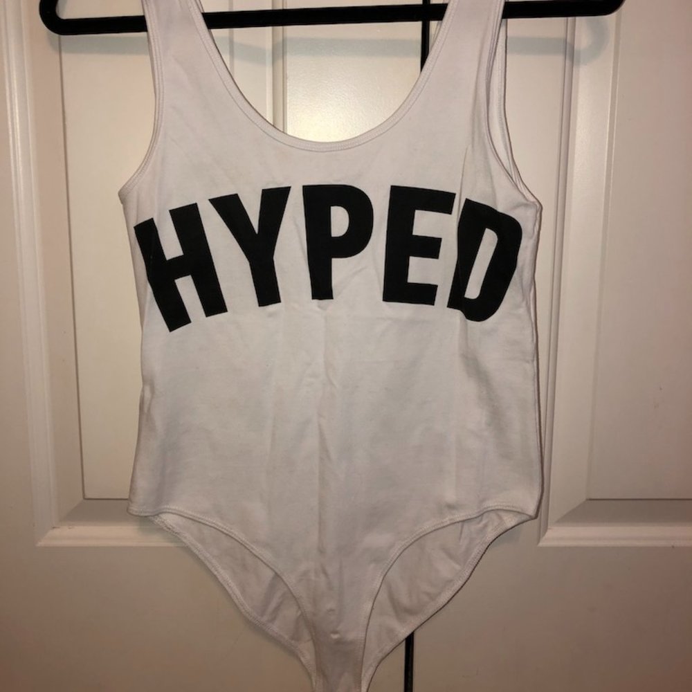 HYPED white body suit